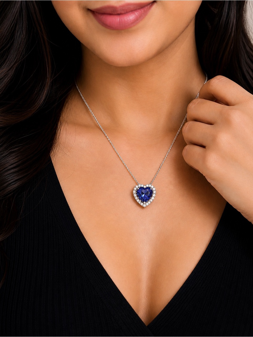 14k white gold heart pendant